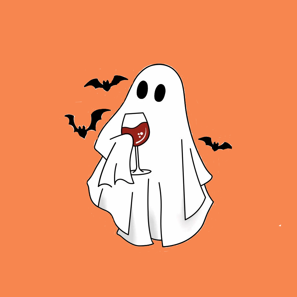 Ghost with wineglass