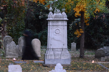 Ghostly presence in cemetery